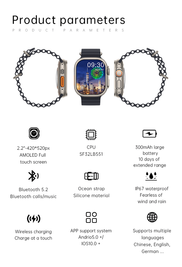 GS Ultra 9 Max AMOLED Smartwatch ChatGPT Compass NFC Baidu Maps Ride Code-Shenzhen Shengye Technology Co.,Ltd