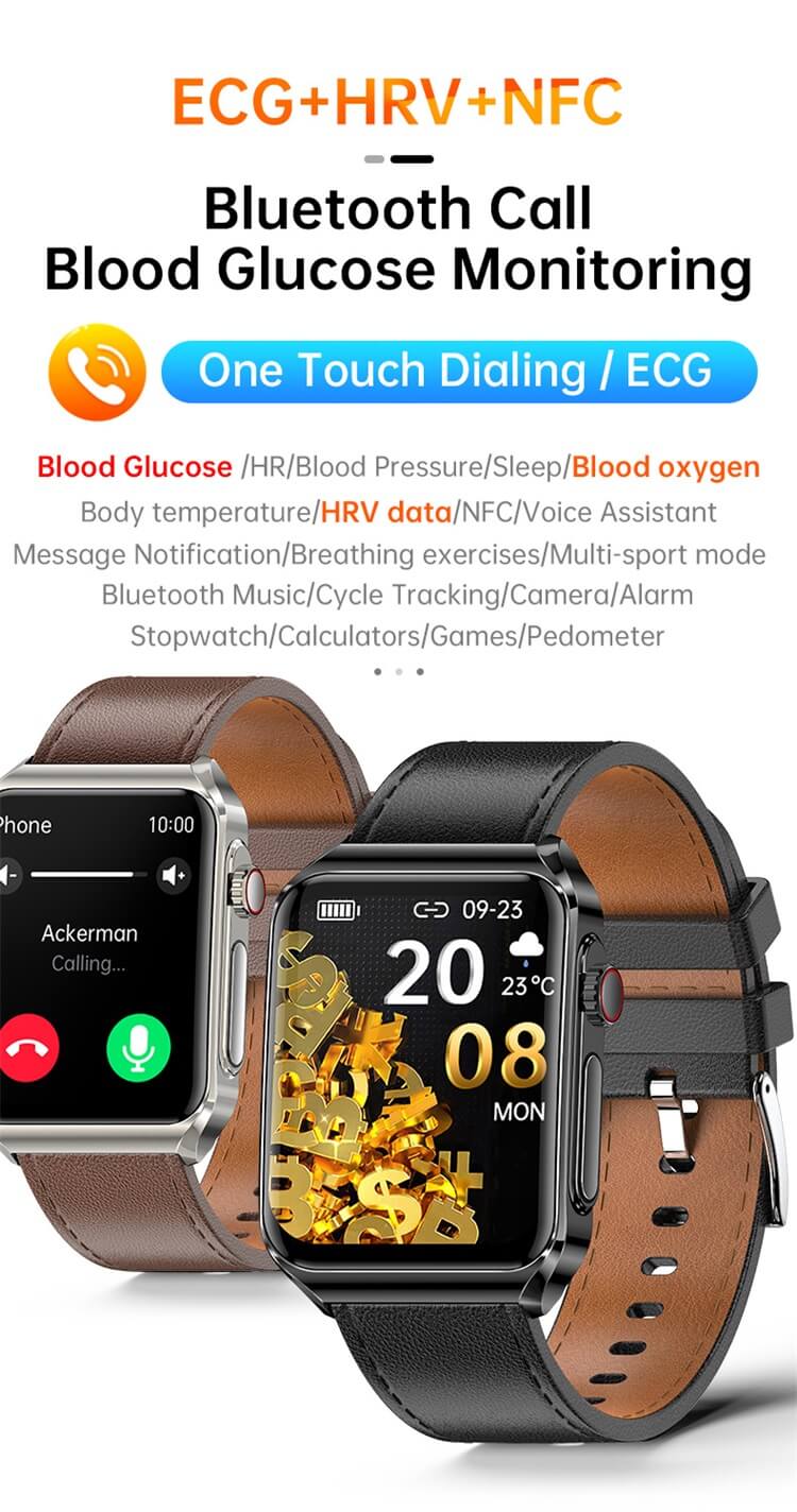 JL05 ECG Smartwatch ECG اختبار بيانات HRV NFC التحكم في الوصول تتبع دورة الإناث-Shenzhen Shengye Technology Co.,Ltd