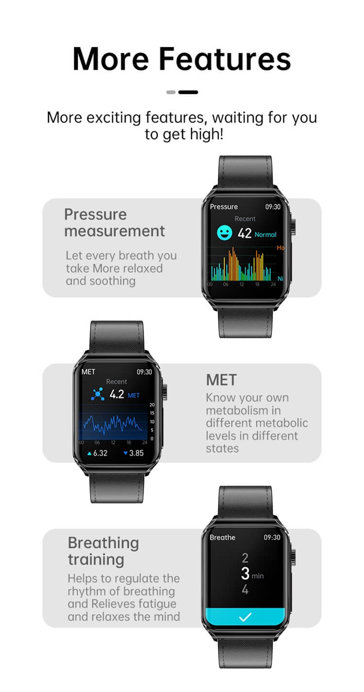 JL05 ECG Smartwatch Test ECG Données HRV Contrôle d'accès NFC Suivi du cycle féminin-Shenzhen Shengye Technology Co., Ltd