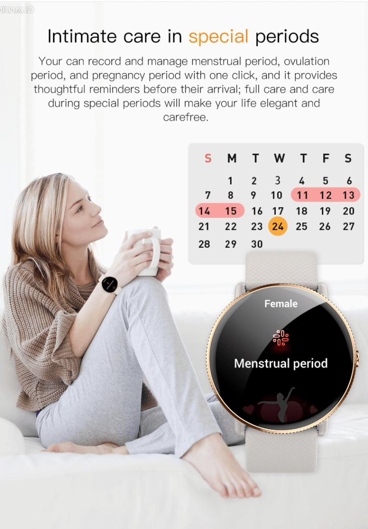 S61 AMOLED Smartwatch Gerenciamento do período menstrual Bluetooth Call-Shenzhen Shengye Technology Co., Ltd