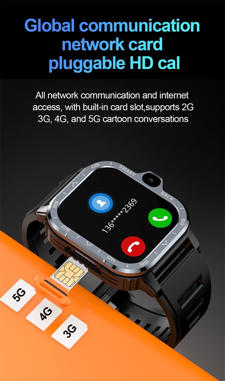 Orologio PGD 5G 4G Sim Card Sistema operativo Android 8.1 Smartwatch GPS WIFI NFC S8 Ultra doppia fotocamera-Shenzhen Shengye Technology Co., Ltd