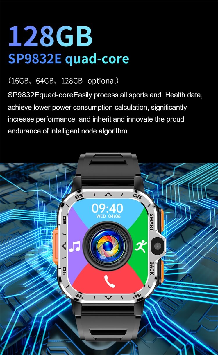 PGD ​​Watch 5G 4G Sim Card Hệ điều hành Android 8.1 Smartwatch GPS WIFI NFC S8 Ultra Dual Camera-Shengye Technology Co.,Ltd