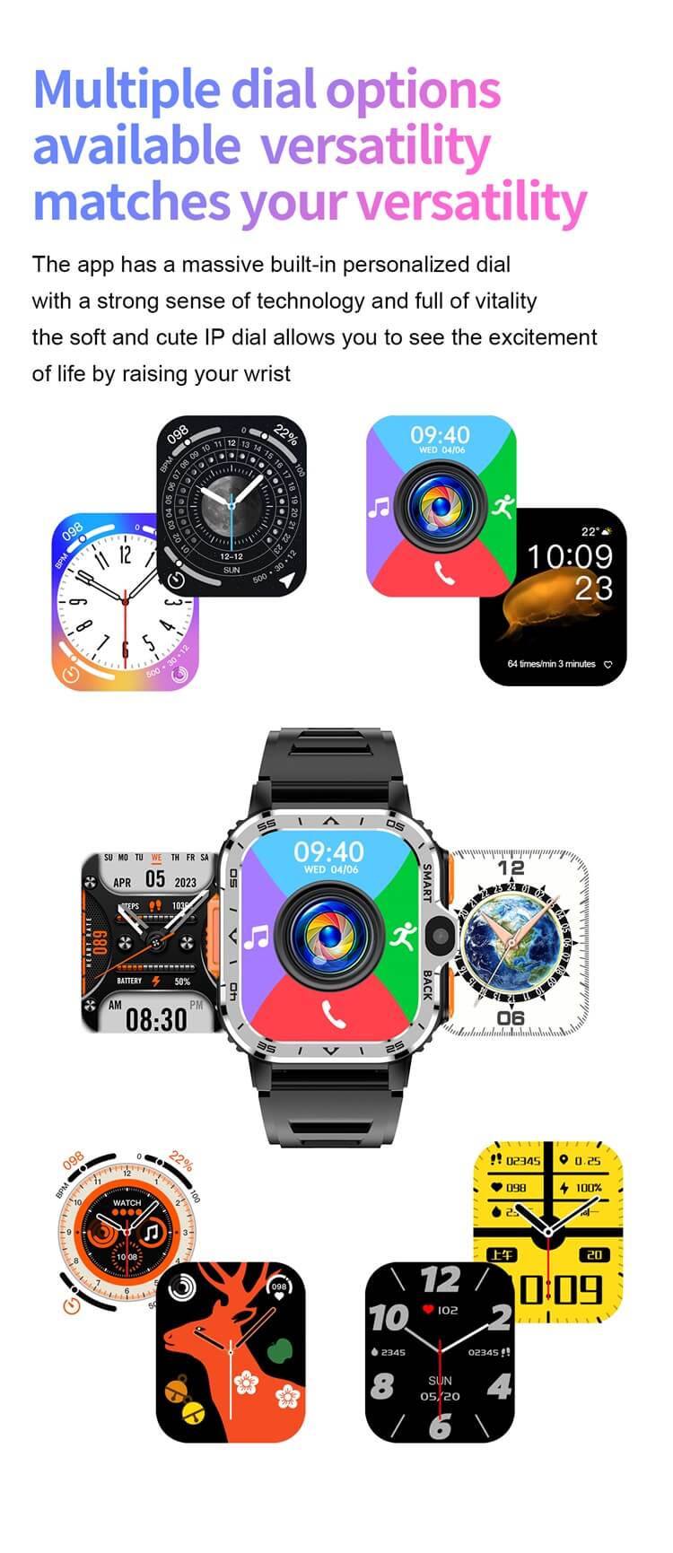 PGD Smartwatch 5G 4G Sim Card Android IOS 8.1 Smartwatch GPS WIFI NFC S8 Ultra Dual Camera-Shenzhen Shengye Technology Co.,Ltd