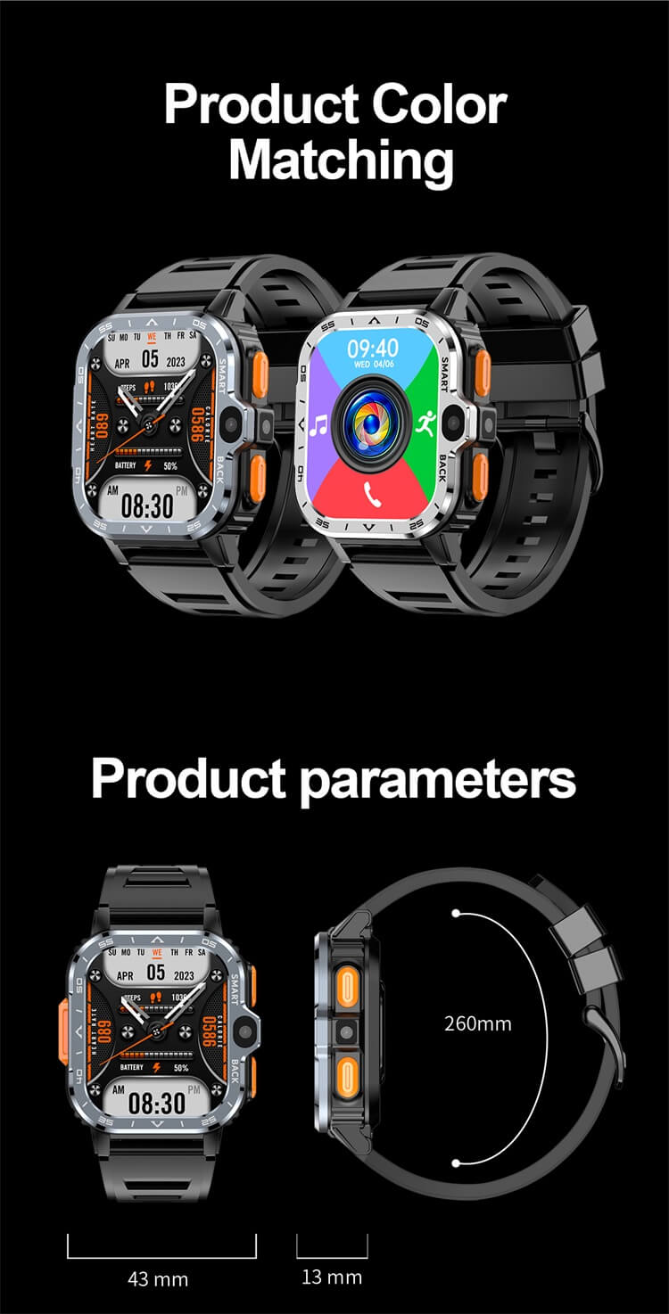 PGD Smartwatch 5G 4G Sim Card Android IOS 8.1 Smartwatch GPS WIFI NFC S8 Ultra Dual Camera-Shenzhen Shengye Technology Co.,Ltd