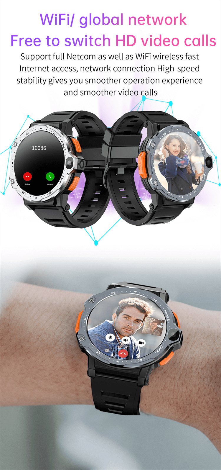 PG999 4G Sim-Karte Android 8.1 Smartwatch 5G GPS WIFI NFC 64 GB ROM 4 GB RAM Quad-Core-CPU Dual-Kamera-Shenzhen Shengye Technology Co., Ltd