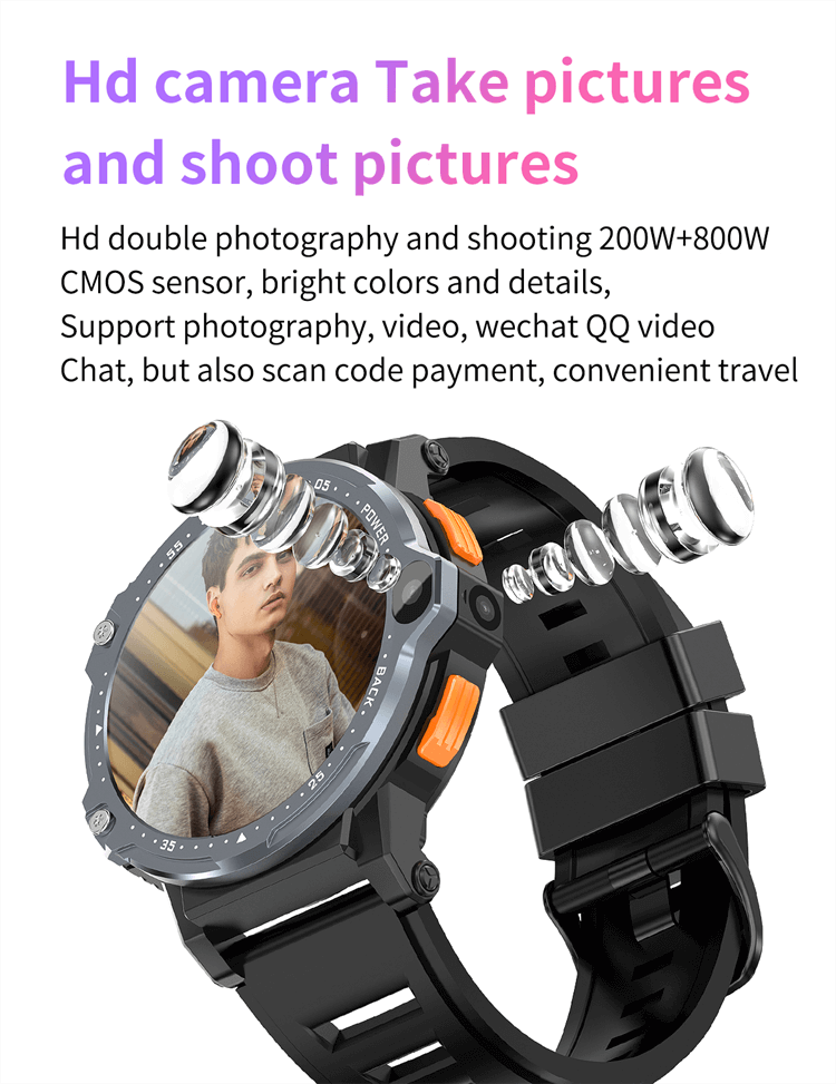 PG999 4G Sim Card Android 8.1 Smart Watch 5G GPS WIFI NFC 64GB ROM 4GB RAM Quad Core CPU Dual Camera-Shenzhen Shengye Technology Co.,Ltd