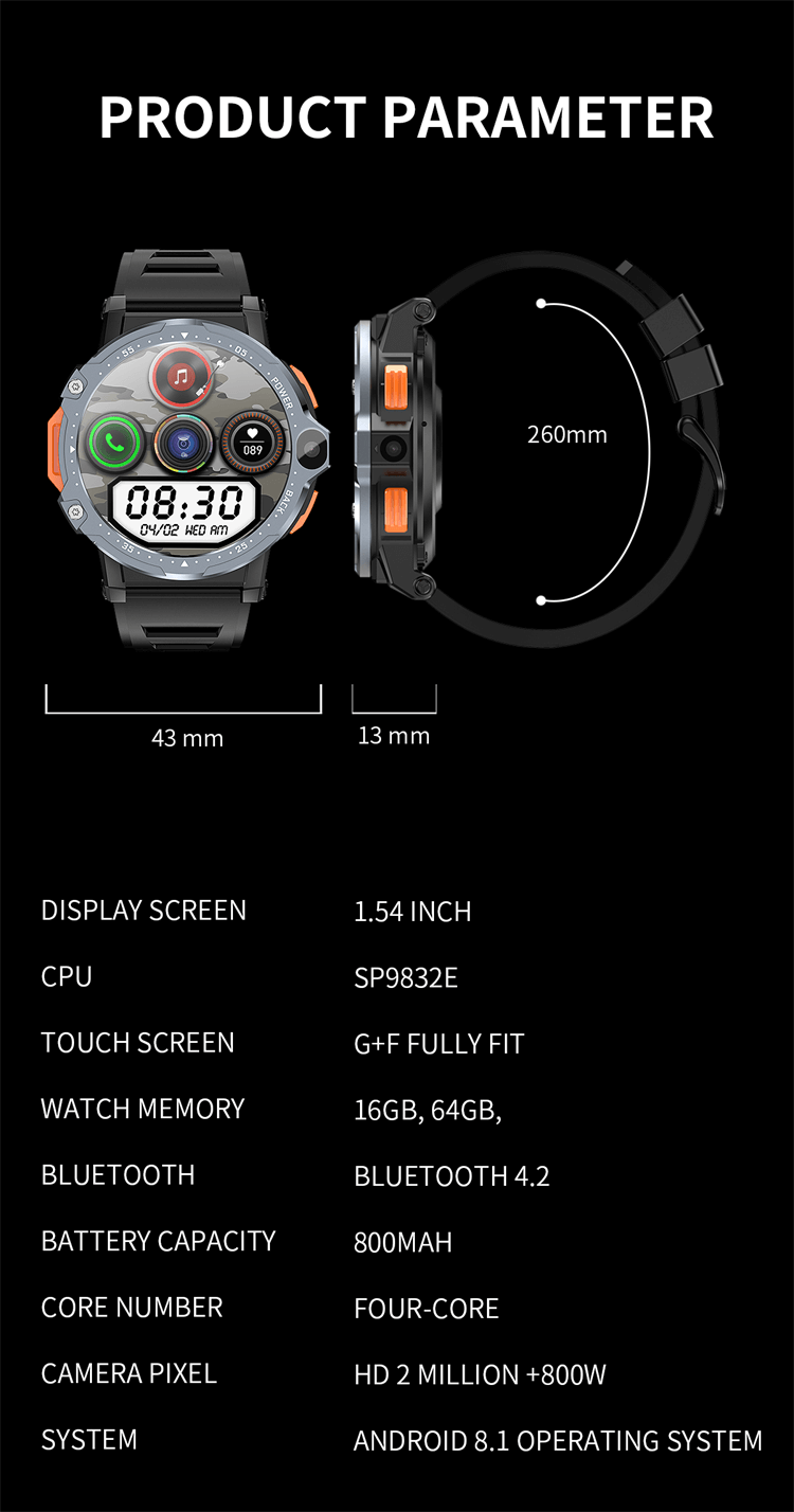PG999 4G Sim Card Round Smartwatch All Network Call 16GB Large Memory NFC Access Control-Shenzhen Shengye Technology Co.,Ltd