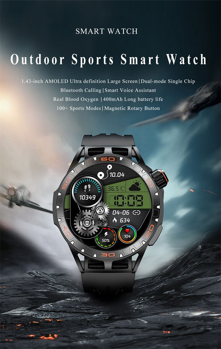 LA102 AMOLED Zewnętrzny smartwatch Dual Mode Single Chip 400 mAh Pojemność baterii Prawdziwy tlen krwi-Shenzhen Shengye Technology Co.,Ltd