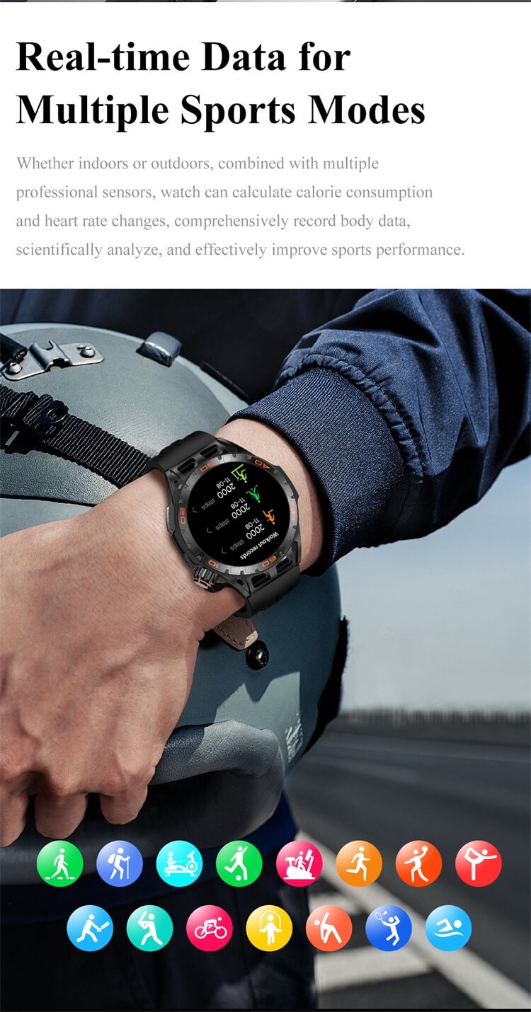 LA102 AMOLED Outdoor Smartwatch Dual Mode Dual Chip Single Chip ថាមពលថ្ម 400mAh សមត្ថភាពពិតនៃឈាម Oxygen-Shenzhen Shengye Technology Co.,Ltd