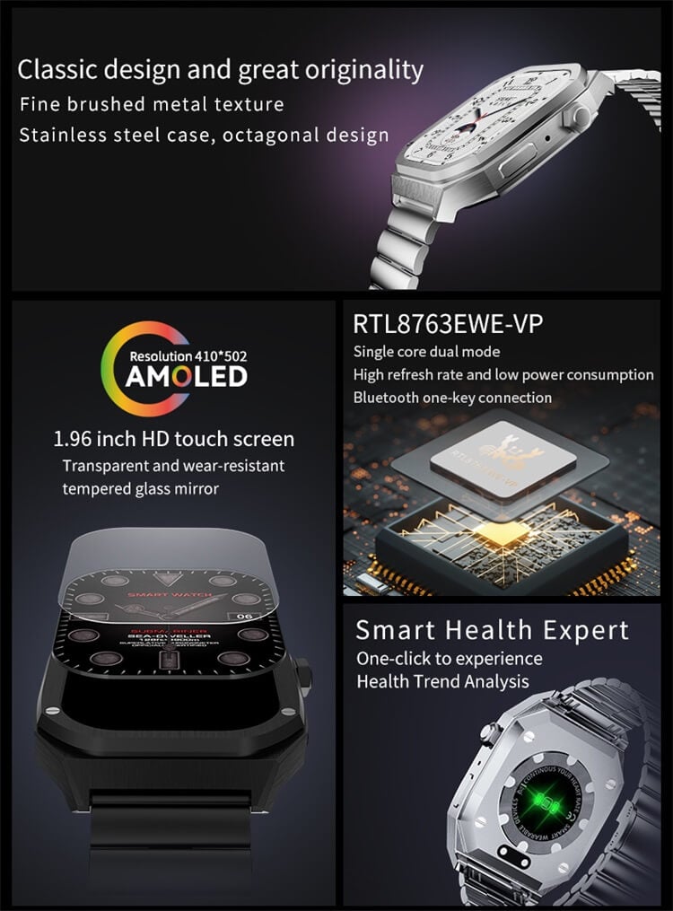 HD40 AMOLED Smartwatch ECG 400 mAh NFC Acces Control-Shenzhen Shengye Technology Co.,Ltd