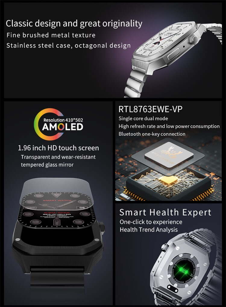 HD40 AMOLED スマートウォッチ ECG 400 mAh NFC アクセス制御-Shenzhen Shengye Technology Co.,Ltd