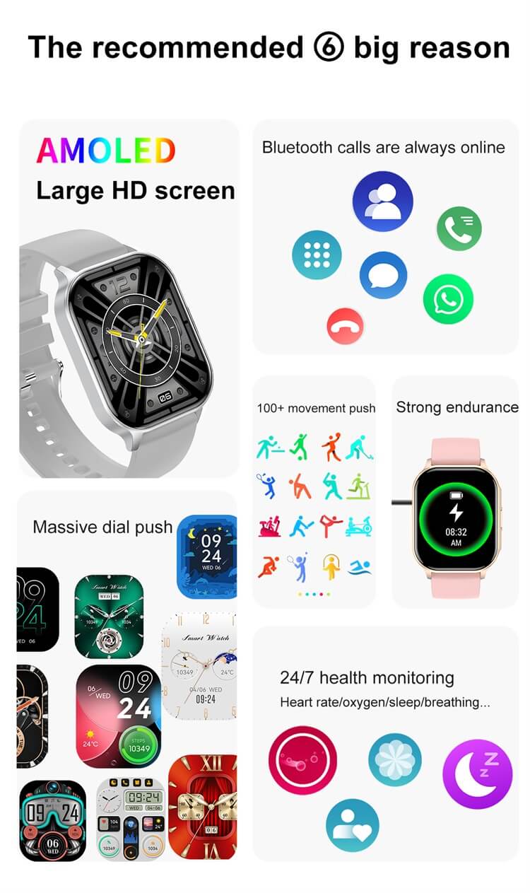 HK26 Smartwatch AMOLED Kontrola dostępu NFC Przypomnienie o siedzącym trybie życia AI Inteligentny głos-Shenzhen Shengye Technology Co., Ltd