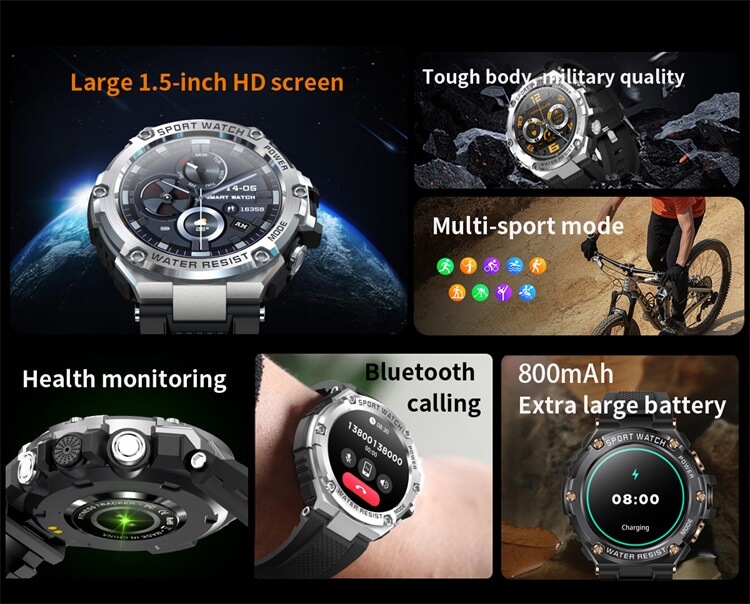 T88 Smartwatch à prova de poeira grande capacidade de bateria de 800mAh IP68 à prova d'água-Shenzhen Shengye Technology Co., Ltd