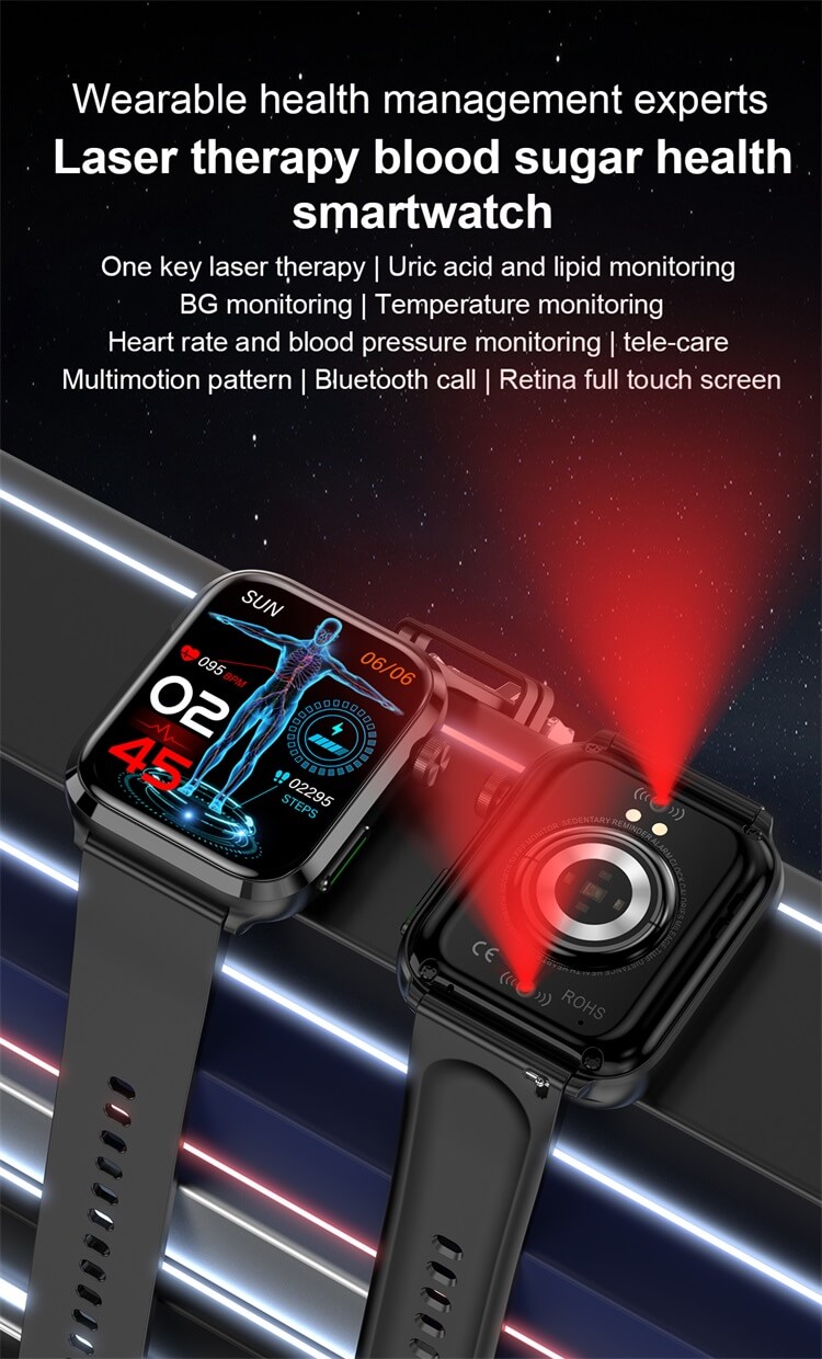 F220 1,91 pouces Smartwatch double sonde thérapie de santé au laser mesure de l'acide urique-Shenzhen Shengye Technology Co., Ltd