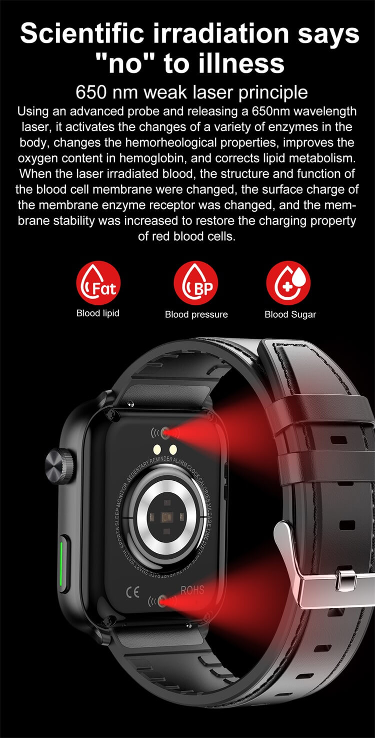 F220 Smartwatch da 1,91 pollici Doppia sonda Laser Terapia sanitaria Misurazione dell'acido urico-Shenzhen Shengye Technology Co., Ltd