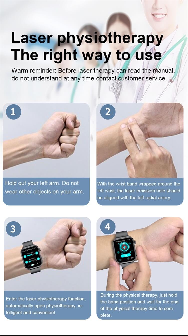 F220 Smartwatch da 1,91 pollici Doppia sonda Laser Terapia sanitaria Misurazione dell'acido urico-Shenzhen Shengye Technology Co., Ltd