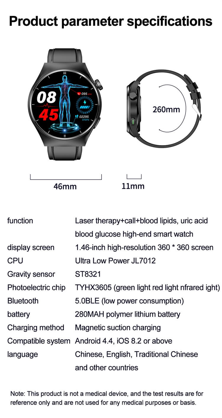 F320 1,46 hüvelykes okosóra, nem invazív vércukorszint mérés, vérzsír-monitoring – Shenzhen Shengye Technology Co., Ltd.