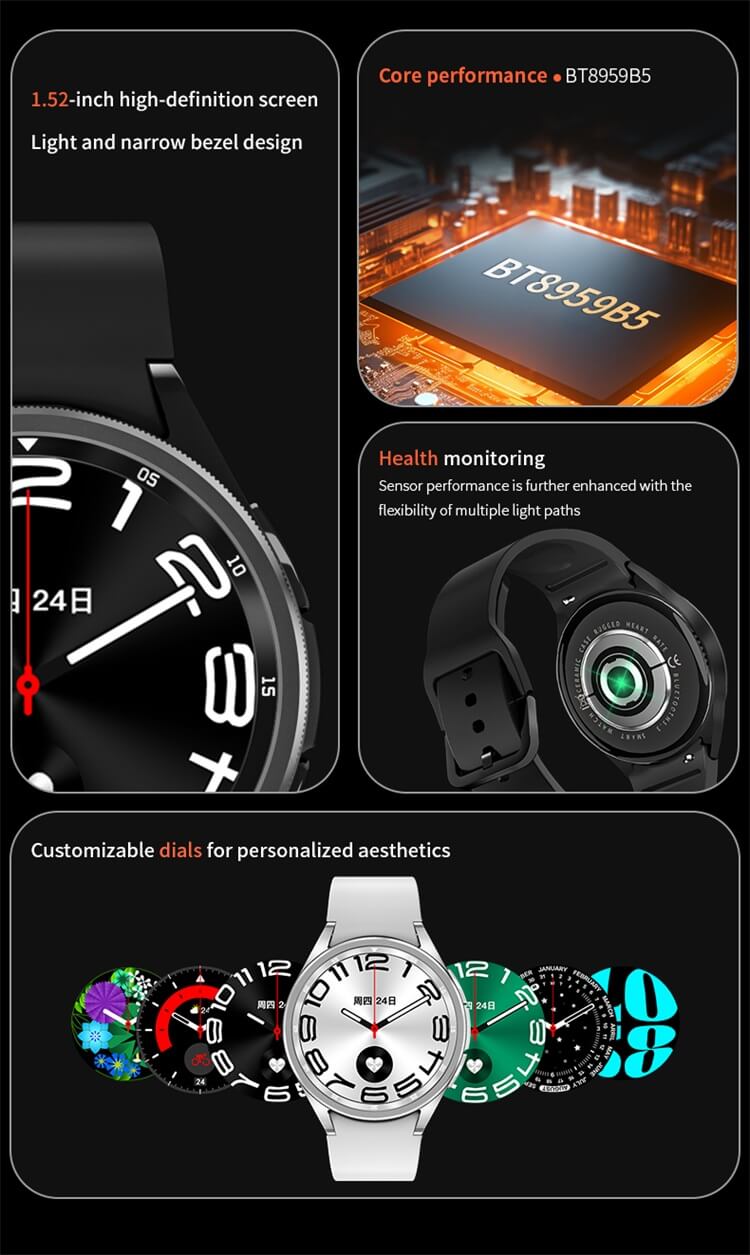 Watch 6 Smartwatch Capacité de la batterie 350 mAh IP68 Contrôle d'accès NFC étanche-Shenzhen Shengye Technology Co., Ltd