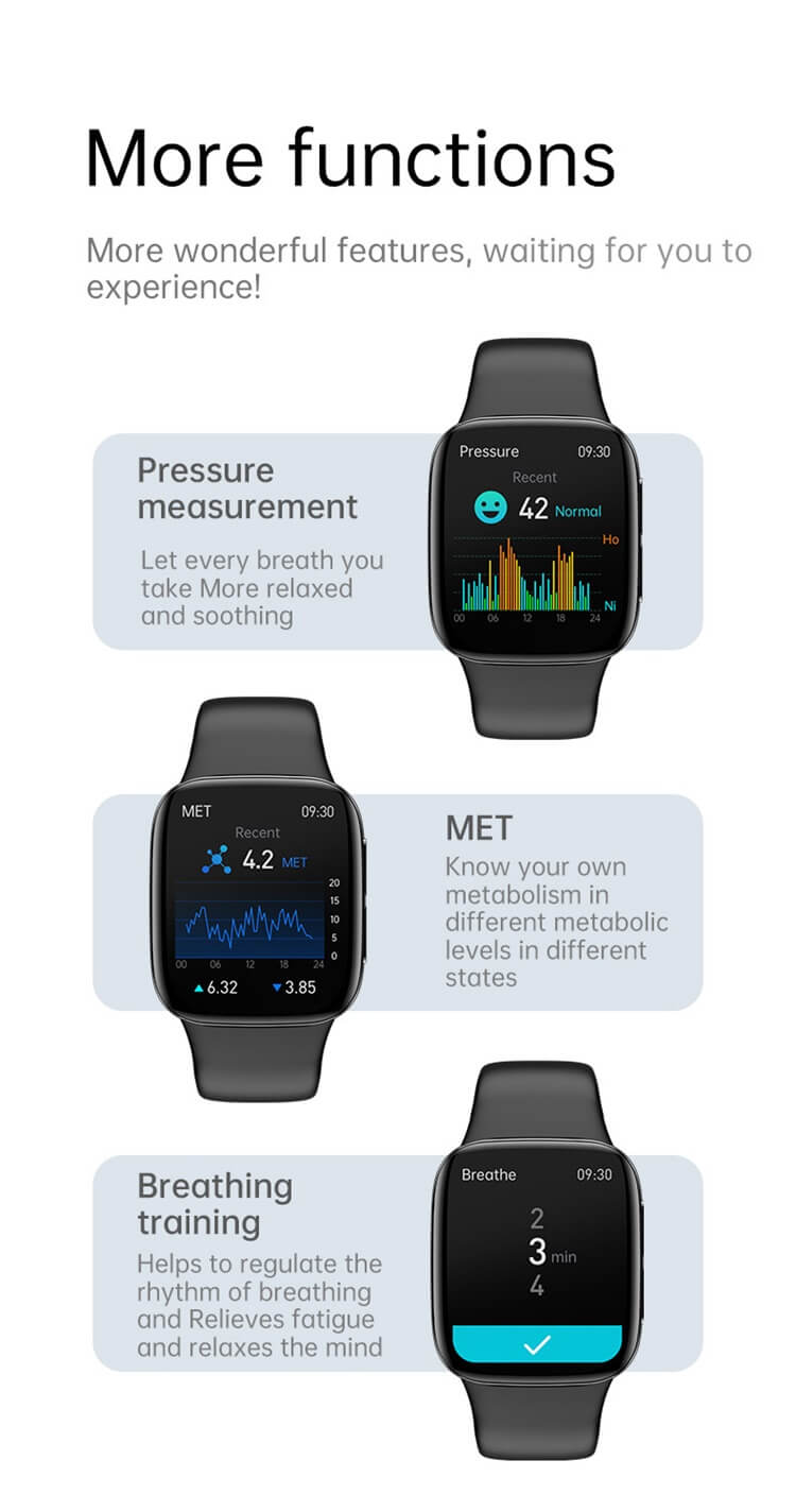 JL08 Smartwatch Prueba automática de ECG de oximetría infrarroja Prueba MET Control de acceso NFC-Shenzhen Shengye Technology Co., Ltd