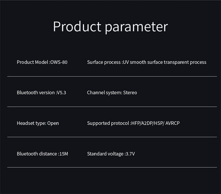 O80 OWS Earphone 3D Camber Transparent Technology ACC Decoding Support Dolby Sound-Shenzhen Shengye Technology Co.,Ltd