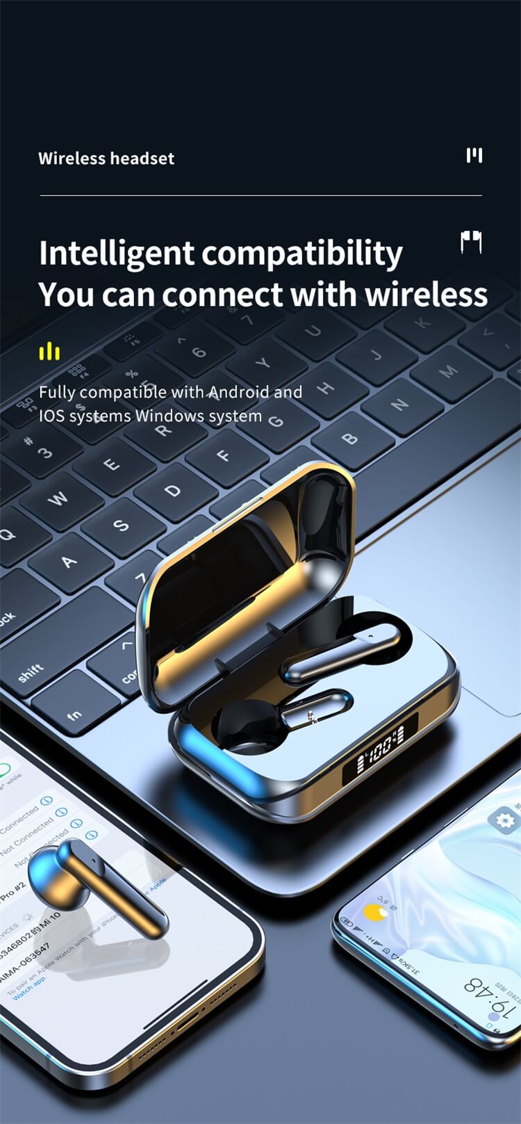 K70 Earphone HD Call HIFI Stereo Sound Long Endurance Automatic Power Pairing-Shenzhen Shengye Technology Co. Ltd