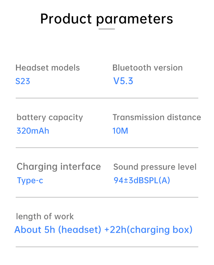 S23 Earphpne LED Screen HIFI Sound Quality 320mAh Battery-Shenzhen Shengye Technology Co.,Ltd