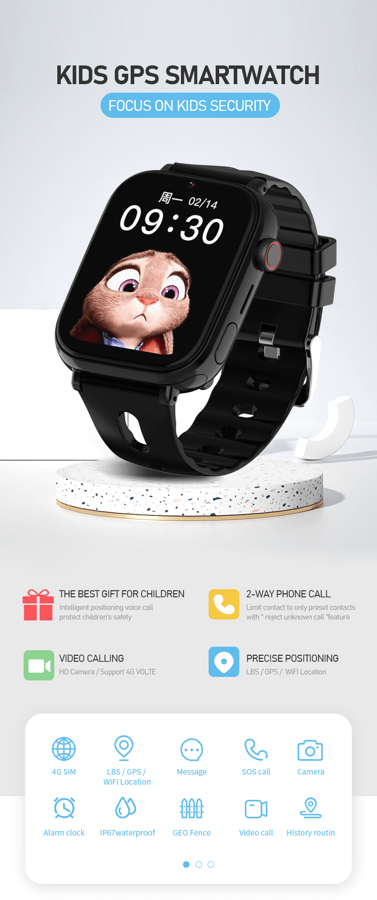 DF90 Kid Smartwatch LBS + GPS + WIFI Localização Chamada de Vídeo Função SOS-Shenzhen Shengye Technology Co., Ltd