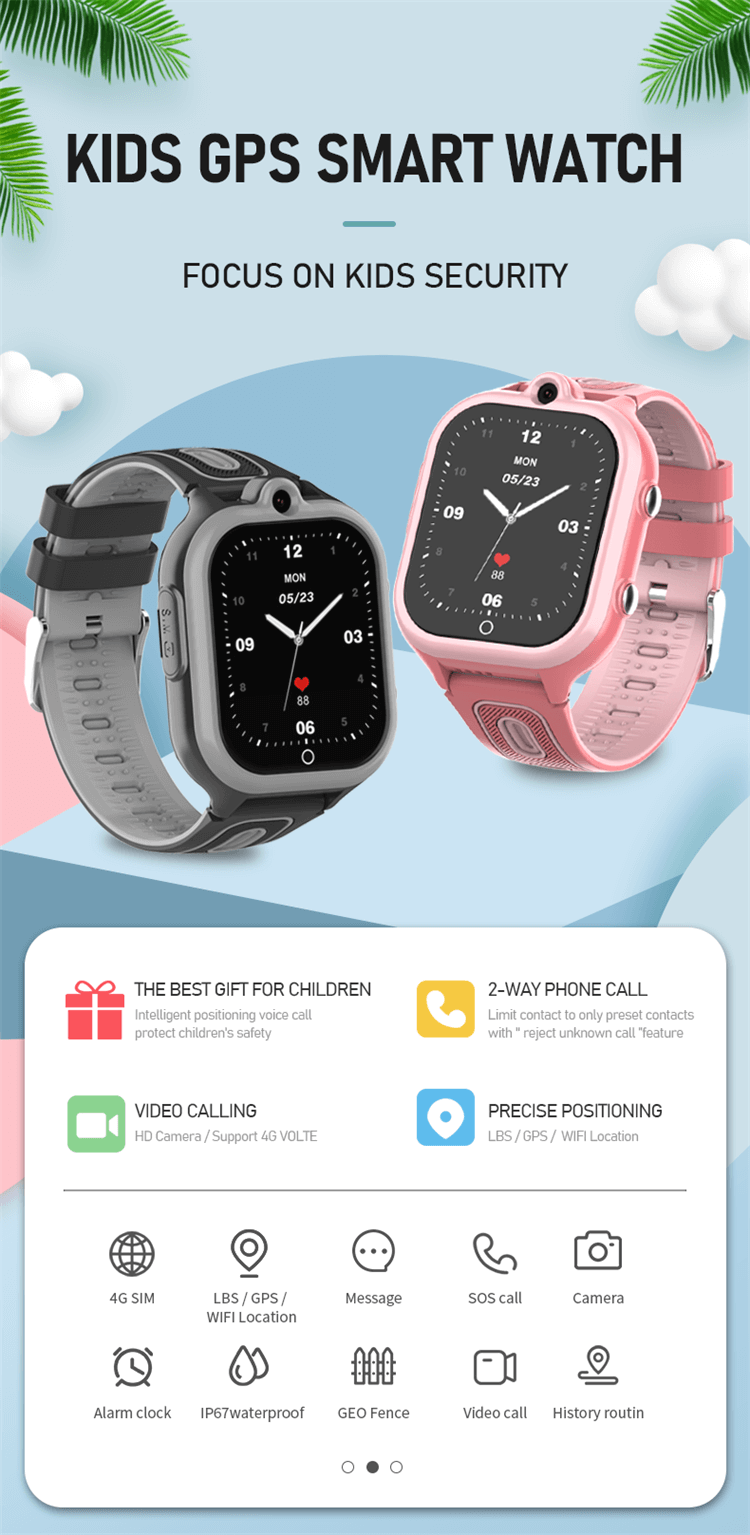 DF91 Kid Smartwatch HD Video Calling GPS+WIFI+LBS Position Geo Fence-Shenzhen Shengye Technology Co.,Ltd