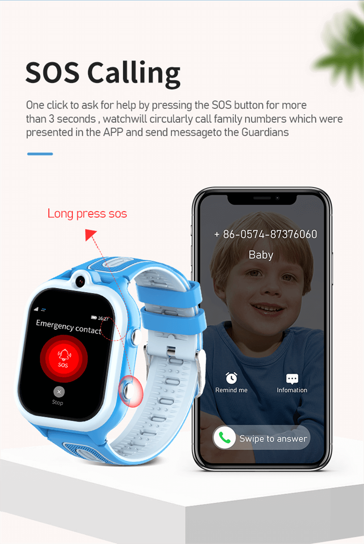 DF91 Kid Smartwatch HD-Videoanrufe GPS+WIFI+LBS Position Geo Fence-Shenzhen Shengye Technology Co.,Ltd