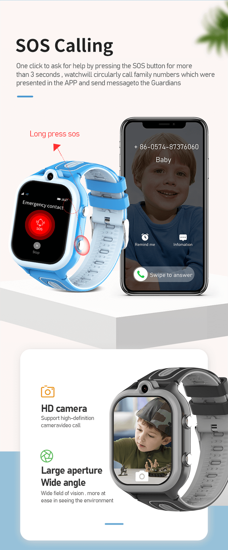 DF91 Kid Smartwatch HD Gọi video GPS+WIFI+LBS Vị trí hàng rào địa lý-Shengye Technology Co.,Ltd