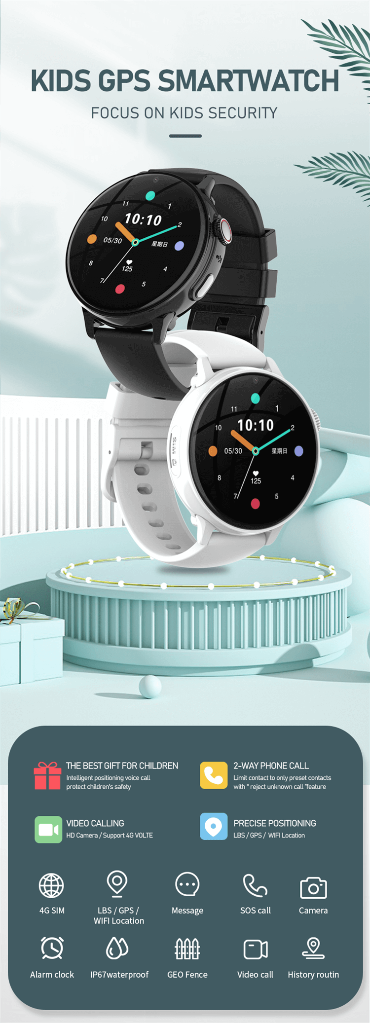 Y15 Smartwatch 1.32 Inch IPS 4G Kid Smartwatch HD Video Calling GPS+WIFI+LBS Position IP67 Waterproof-Shenzhen Shengye Technology Co.,Ltd