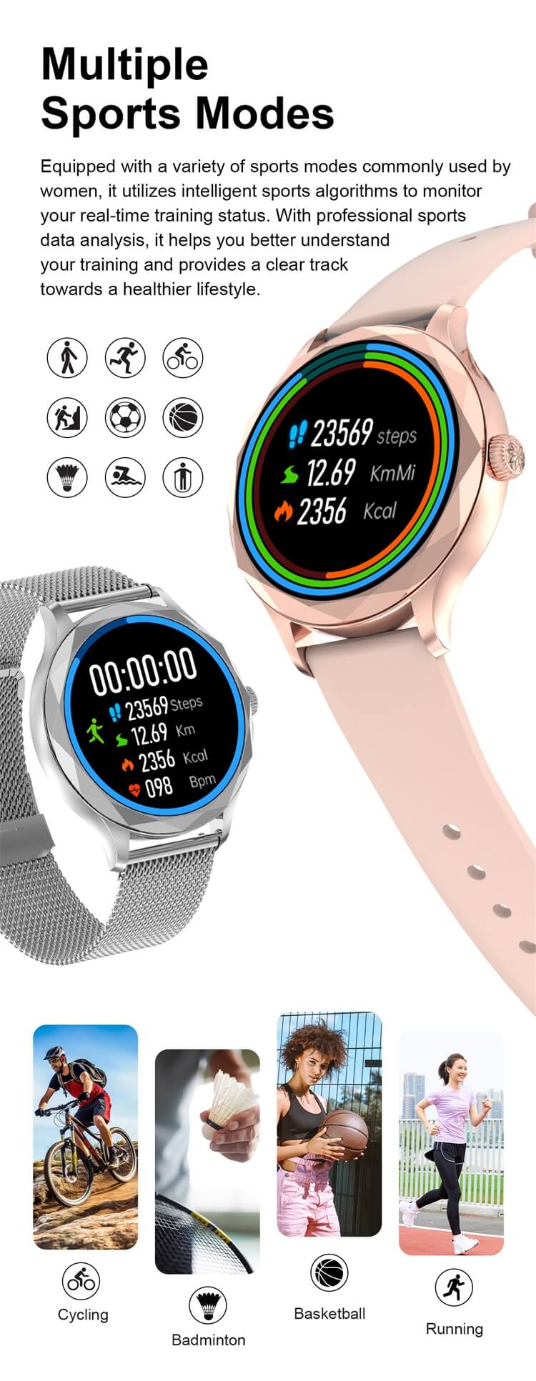 DTS Diamond AMOLED Smartwatch Alipay Payment Female Assistant Health Monitoring-Shenzhen Shengye Technology Co.,Ltd