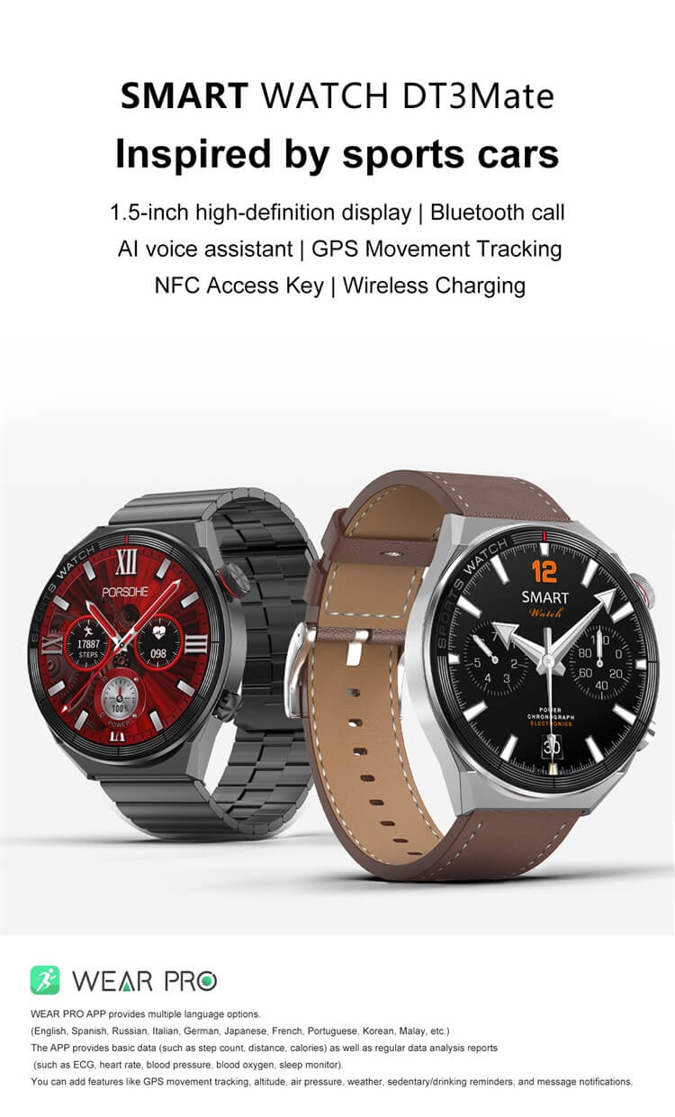 DT3 Mate smartwatch PPG+ECG NFC Access Key AI Voice Assistant-เซินเจิ้น Shengye Technology Co.,Ltd