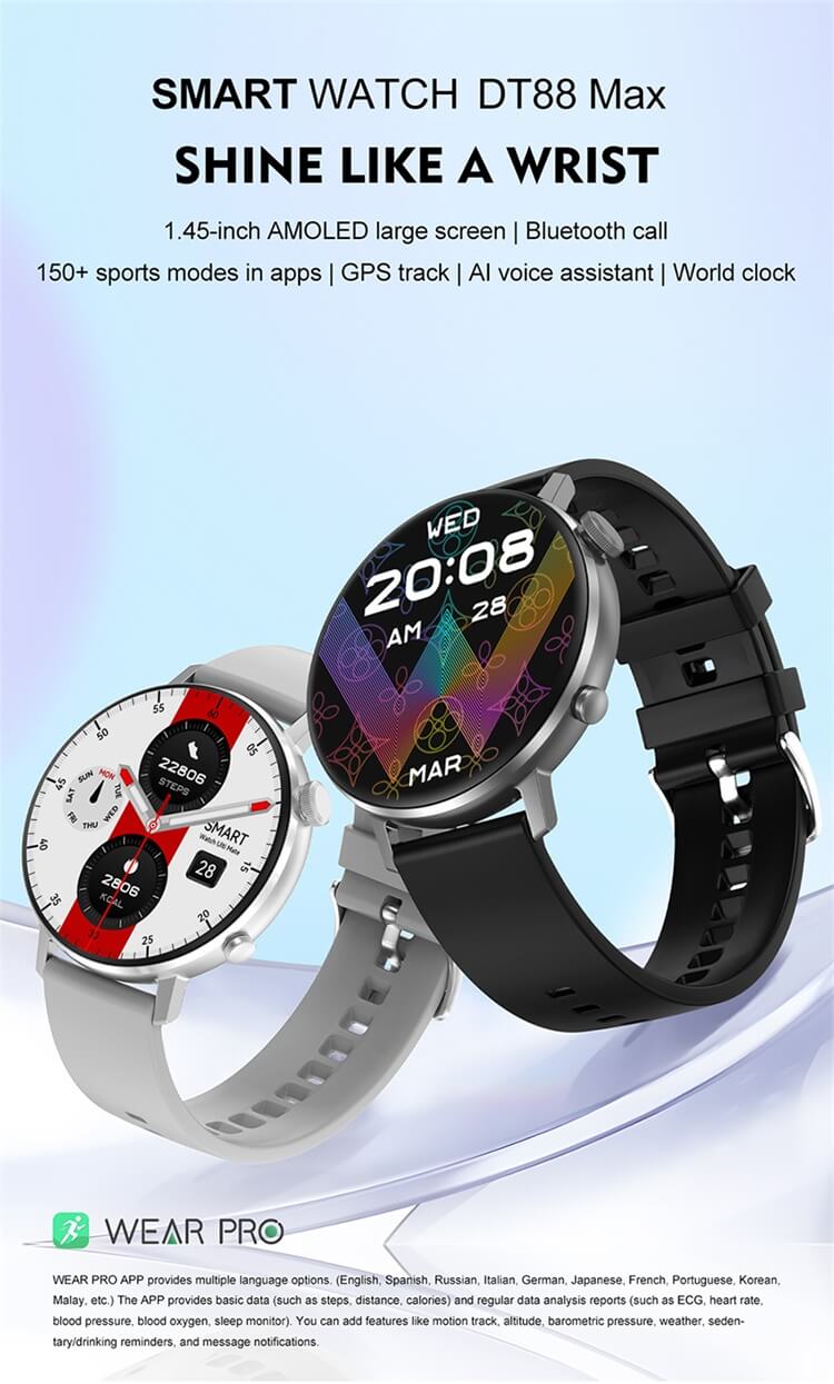 DT88 Max Smartwatch Assistente vocale AI Chiave di accesso NFC Tracciamento GPS-Shenzhen Shengye Technology Co., Ltd