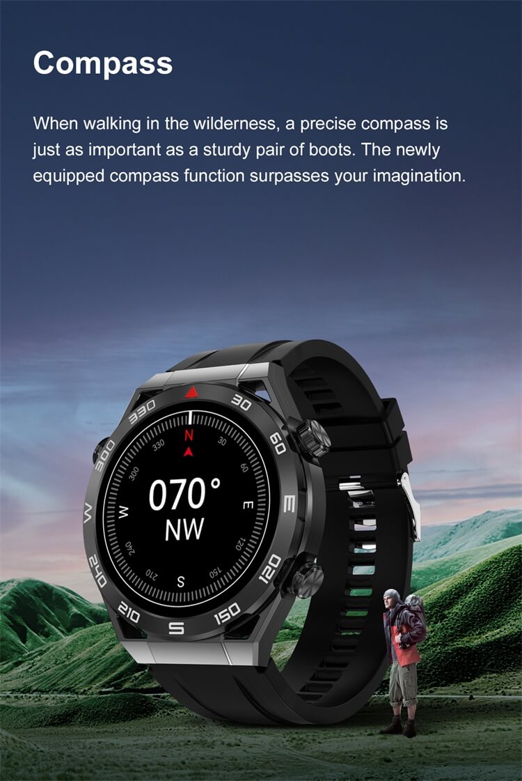 DT Ultramate Smartwatch Compass Pattern IP68 Waterproof PPG+ECG-Shenzhen Shengye Technology Co.,Ltd