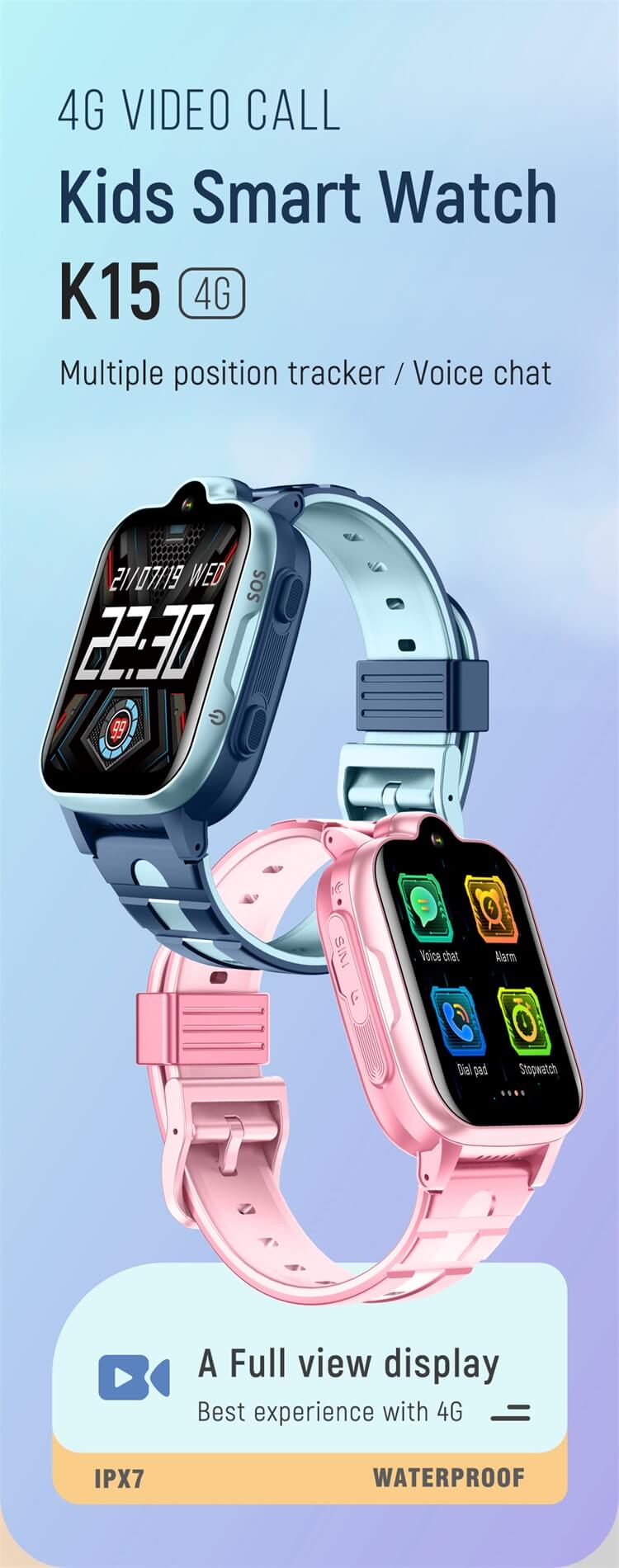 K15 Kid 4G Sim Card Smartwatch HD Camera Gọi video Vị trí chính xác-Shengye Technology Co.,Ltd