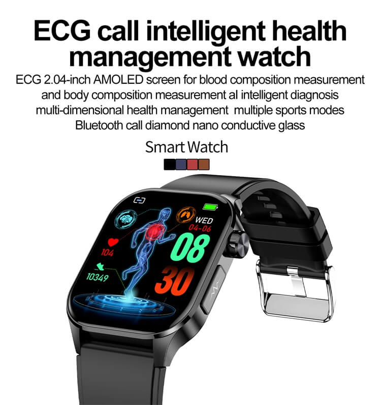 ET580 AMOLED Smartwatch ECG Electrocardiogram AI Medical Diagnosis IP68 Waterproof-Shenzhen Shengye Technology Co.,Ltd