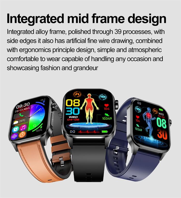 ET580 AMOLED Smartwatch ECG مخطط كهربية القلب AI التشخيص الطبي IP68 مقاوم للماء-Shenzhen Shengye Technology Co.,Ltd