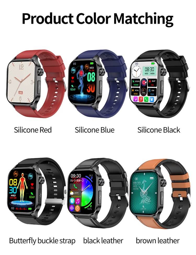 ET580 AMOLED Smartwatch ECG مخطط كهربية القلب AI التشخيص الطبي IP68 مقاوم للماء-Shenzhen Shengye Technology Co.,Ltd