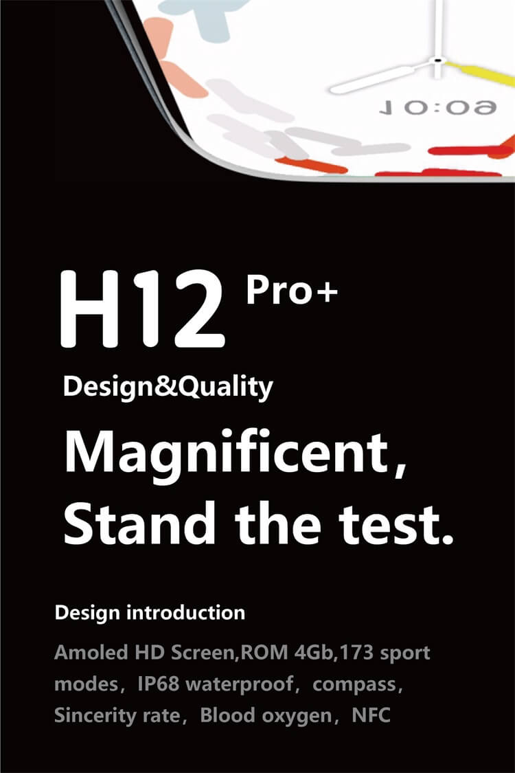 H12 Pro+ (Plus) スマートウォッチ 24 時間健康監視 NFC アクセス制御 長いバッテリー寿命-Shenzhen Shengye Technology Co.,Ltd