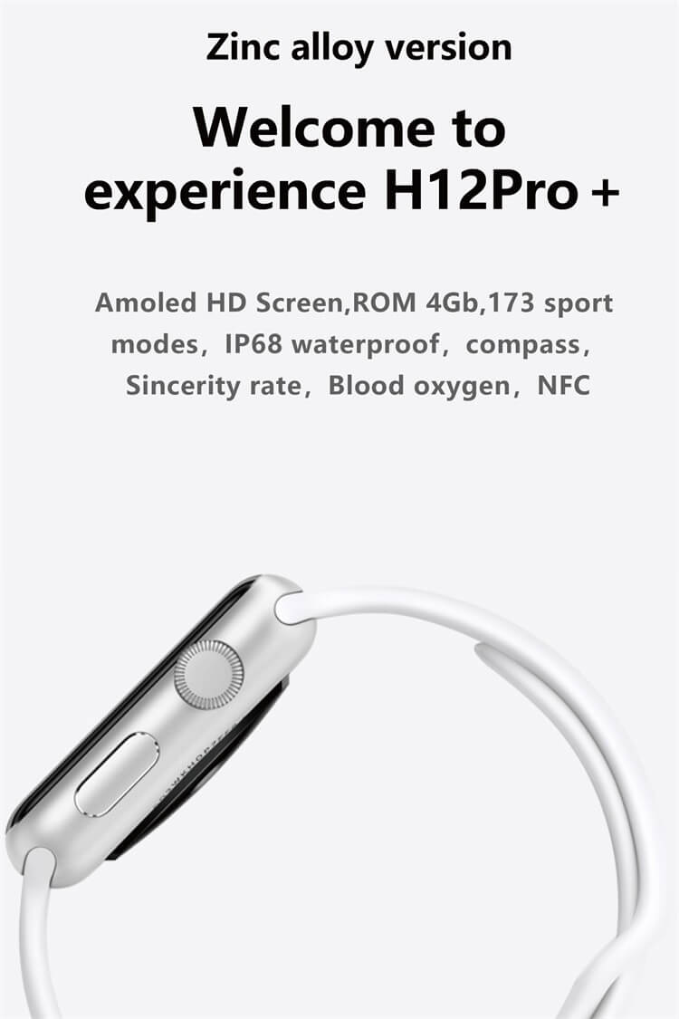H12 Pro+ (Plus) Smartwatch 24 Hours Healthy Monitoring NFC Access Control Long Battery Life-Shenzhen Shengye Technology Co.,Ltd