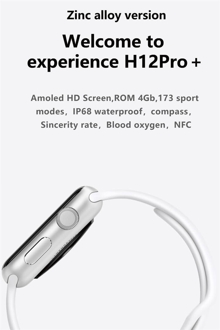 H12 Pro+ (Plus) Smartwatch 24 Stunden Gesundheitsüberwachung NFC-Zugangskontrolle Lange Akkulaufzeit-Shenzhen Shengye Technology Co.,Ltd