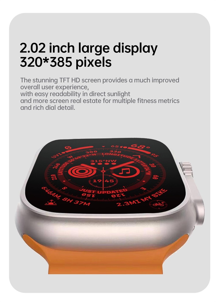 H13 Ultra+ (Plus) Smartwatch Manopola intelligente Monitoraggio della frequenza cardiaca 2.02 Schermo ad alta definizione-Shenzhen Shengye Technology Co., Ltd