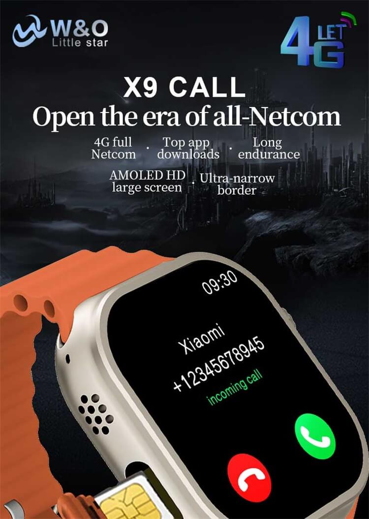 X9 Call 4G Smartwatch 16G Mémoire Surveillance saine Batterie de grande capacité-Shenzhen Shengye Technology Co., Ltd