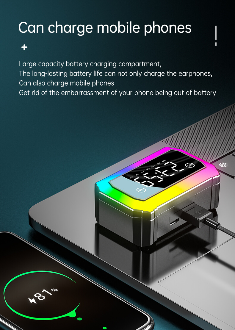 GQ-03 Earbuds High Definition Mirror Large Screen Smart Touch Magnatic Hatch Cover-Shenzhen Shengye Technology Co. Ltd