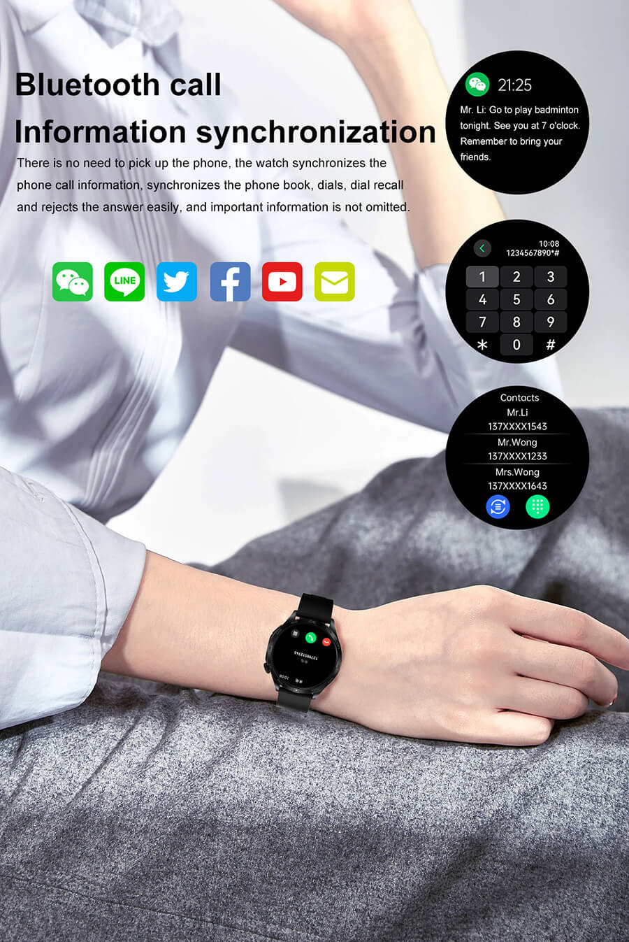 DT5 Mate Smartwatch Monitoreo saludable HD Pantalla completa Fuerte resistencia-Shenzhen Shengye Technology Co., Ltd