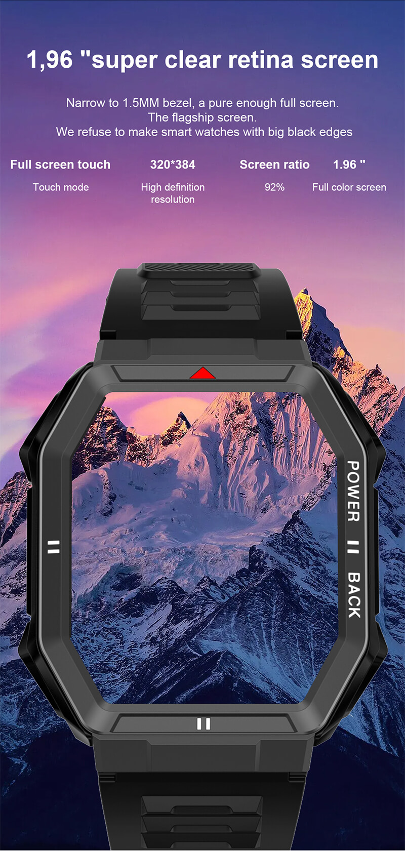 DT108 Reloj inteligente Estilo deportivo al aire libre Pantalla ultra clara Monitoreo saludable-Shenzhen Shengye Technology Co., Ltd