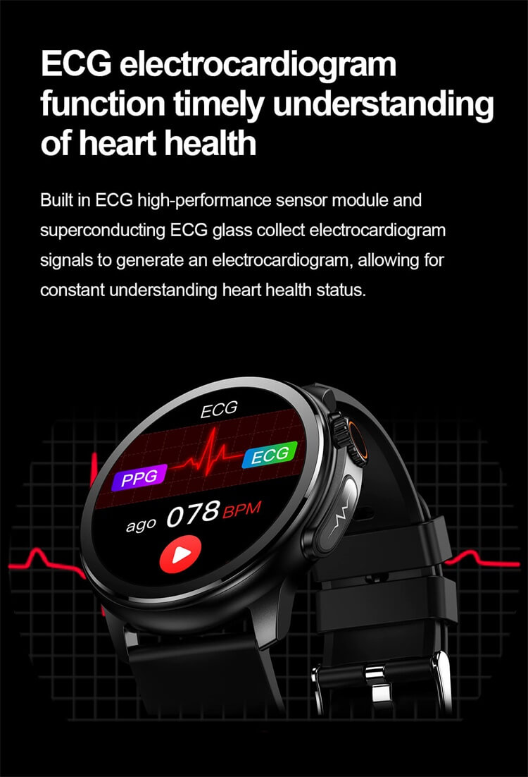 ET481 Smartwatch Monitoraggio del battito cardiaco Schermo AMOLED Monitoraggio della glicemia-Shenzhen Shengye Technology Co., Ltd