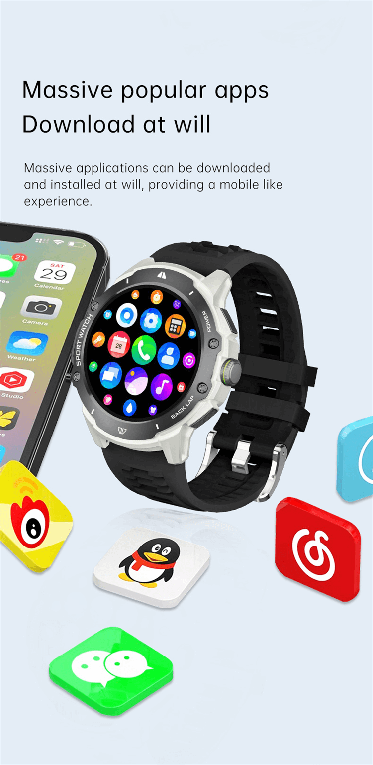 G15 PRO Smartwatch 4G Full Network Connectivity High Definition 1,43 ιντσών Έγχρωμη οθόνη AMOLED-Shenzhen Shengye Technology Co.,Ltd