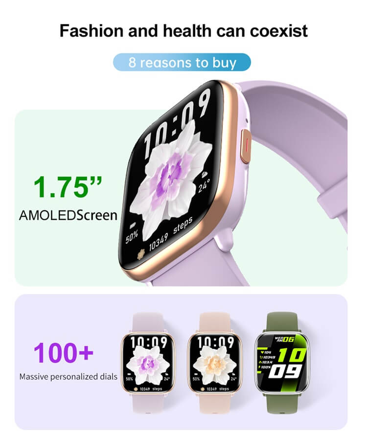 HD12 Moda Smartwatch 1,75 inç AMOLED Ekran NFC Erişim Kontrolü Sağlıklı İzleme-Shenzhen Shengye Technology Co.,Ltd